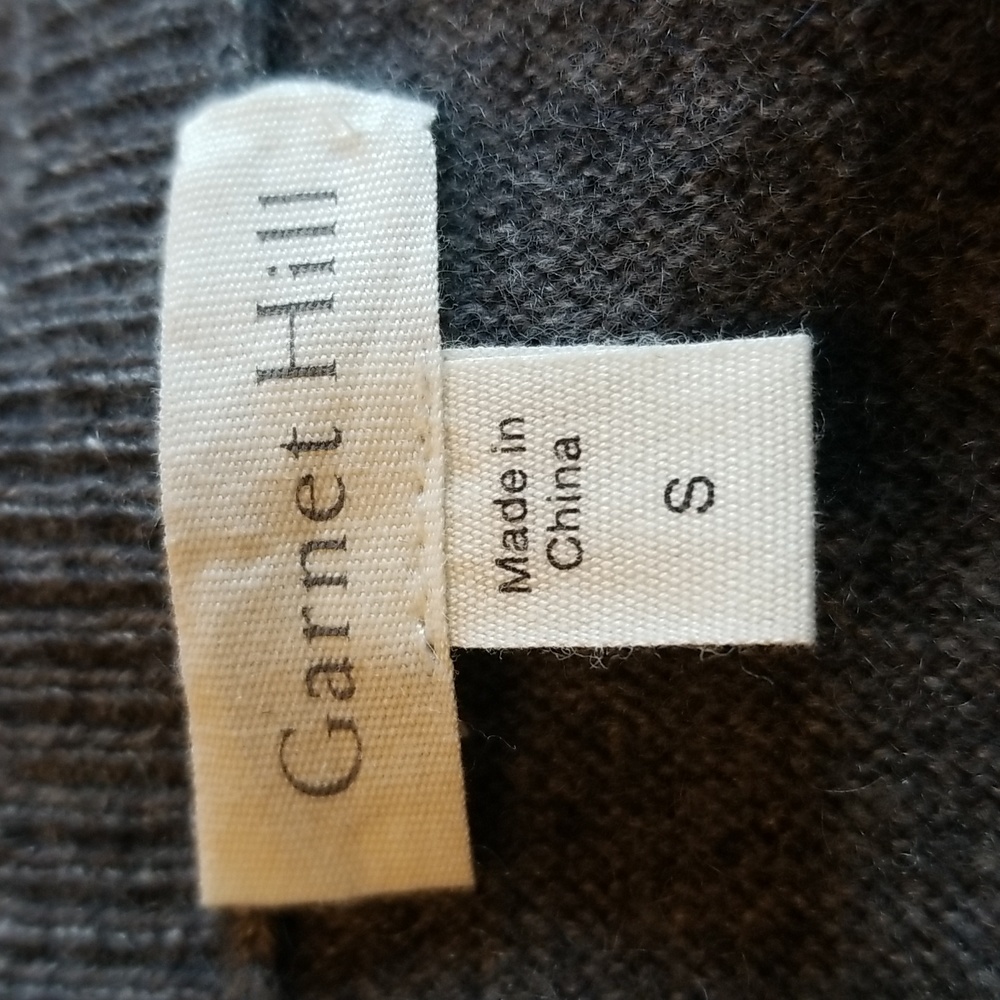 GARNET HILL LACE INLAY CASHMERE SWEATER COLOR COAL- NEW - Picture 6 of 7